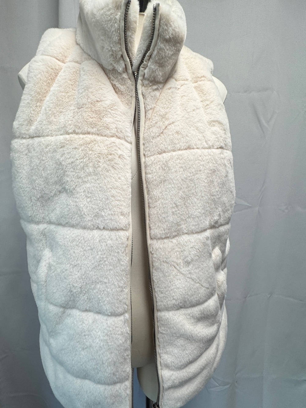 P.J. Salvage Cream Faux Fur-Lined Vest